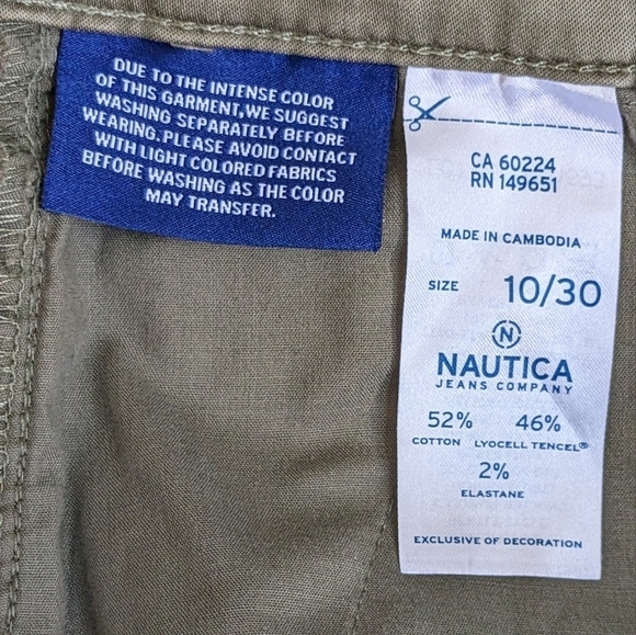 Nautica Olive Tencel Ankle Trouser, 10/30 - Picture 5 of 6